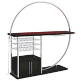 Risley 2-door Circular LED Wine Cabinet Dark Charcoal | Black | Dark Charcoal | 182799