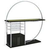 Risley 2-door Circular LED Wine Cabinet Dark Charcoal | Black | Dark Charcoal | 182799
