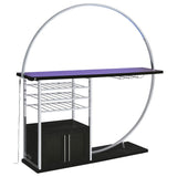 Risley 2-door Circular LED Wine Cabinet Dark Charcoal | Black | Dark Charcoal | 182799