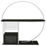Risley 2-door Circular LED Wine Cabinet Dark Charcoal | Black | Dark Charcoal | 182799