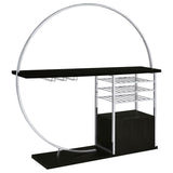 Risley 2-door Circular LED Wine Cabinet Dark Charcoal | Black | Dark Charcoal | 182799