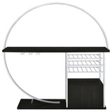Risley 2-door Circular LED Wine Cabinet Dark Charcoal | Black | Dark Charcoal | 182799