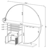 Risley 2-door Circular LED Wine Cabinet Dark Charcoal | Black | Dark Charcoal | 182799
