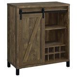 Arlington Sliding Door Home Bar Wine Cabinet Rustic Oak | Brown | Rustic Oak | 182852