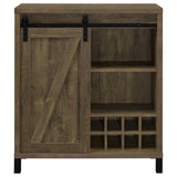 Arlington Sliding Door Home Bar Wine Cabinet Rustic Oak | Brown | Rustic Oak | 182852