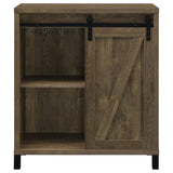 Arlington Sliding Door Home Bar Wine Cabinet Rustic Oak | Brown | Rustic Oak | 182852