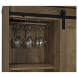 Arlington Sliding Door Home Bar Wine Cabinet Rustic Oak | Brown | Rustic Oak | 182852