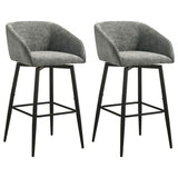 Rainer Fabric Upholstered Swivel Bar Chair Charcoal (Set of 2) | Grey | Charcoal | 182865CHR