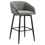 Rainer Fabric Upholstered Swivel Bar Chair Charcoal (Set of 2) | Grey | Charcoal | 182865CHR