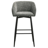 Rainer Fabric Upholstered Swivel Bar Chair Charcoal (Set of 2) | Grey | Charcoal | 182865CHR
