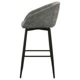 Rainer Fabric Upholstered Swivel Bar Chair Charcoal (Set of 2) | Grey | Charcoal / Matte Black | 182865CHR