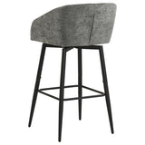 Rainer Fabric Upholstered Swivel Bar Chair Charcoal (Set of 2) | Grey | Charcoal / Matte Black | 182865CHR