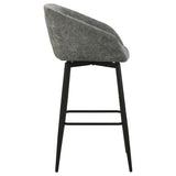 Rainer Fabric Upholstered Swivel Bar Chair Charcoal (Set of 2) | Grey | Charcoal / Matte Black | 182865CHR