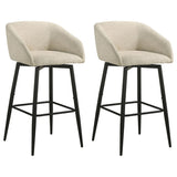 Rainer Fabric Upholstered Swivel Bar Chair Cream (Set of 2) | Beige | Cream | 182865CRM