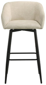 Rainer Fabric Upholstered Swivel Bar Chair Cream (Set of 2) | Beige | Cream | 182865CRM