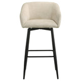 Rainer Fabric Upholstered Swivel Bar Chair Cream (Set of 2) | Ivory | Cream / Matte Black | 182865CRM