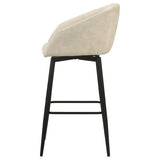 Rainer Fabric Upholstered Swivel Bar Chair Cream (Set of 2) | Ivory | Cream / Matte Black | 182865CRM