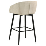 Rainer Fabric Upholstered Swivel Bar Chair Cream (Set of 2) | Ivory | Cream / Matte Black | 182865CRM