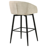 Rainer Fabric Upholstered Swivel Bar Chair Cream (Set of 2) | Ivory | Cream / Matte Black | 182865CRM