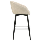Rainer Fabric Upholstered Swivel Bar Chair Cream (Set of 2) | Ivory | Cream / Matte Black | 182865CRM