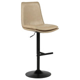 Eldridge Faux Leather Upholstered Adjustable Bar Stool Coffee Tan | Beige | Tan / Black | 182957TAN