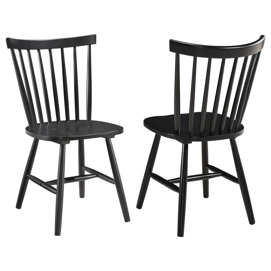 Hollyoak Windsor Wood Dining Side Chair Black (Set of 2) | Black | 183042