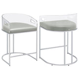 Thermosolis Clear Acrylic Counter Chair Chrome (Set of 2) | King | Grey | 183405