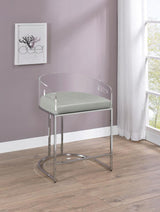 Thermosolis Clear Acrylic Counter Chair Chrome (Set of 2) | King | Grey | 183405