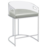 Thermosolis Clear Acrylic Counter Chair Chrome (Set of 2) | King | Grey | 183405