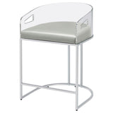 Thermosolis Clear Acrylic Counter Chair Chrome (Set of 2) | King | Grey | 183405