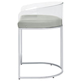 Thermosolis Clear Acrylic Counter Chair Chrome (Set of 2) | King | Grey | 183405