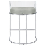Thermosolis Clear Acrylic Counter Chair Chrome (Set of 2) | King | Grey | 183405