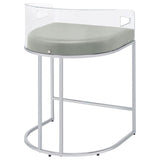 Thermosolis Clear Acrylic Counter Chair Chrome (Set of 2) | King | Grey | 183405