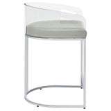 Thermosolis Clear Acrylic Counter Chair Chrome (Set of 2) | King | Grey | 183405