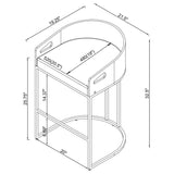 Thermosolis Clear Acrylic Counter Chair Chrome (Set of 2) | King | Grey | 183405