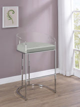Thermosolis Clear Acrylic Bar Chair Chrome (Set of 2) | King | Grey | 183406