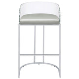 Thermosolis Clear Acrylic Bar Chair Chrome (Set of 2) | King | Grey | 183406