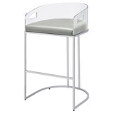 Thermosolis Clear Acrylic Bar Chair Chrome (Set of 2) | King | Grey | 183406