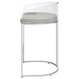 Thermosolis Clear Acrylic Bar Chair Chrome (Set of 2) | King | Grey | 183406