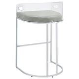 Thermosolis Clear Acrylic Bar Chair Chrome (Set of 2) | King | Grey | 183406
