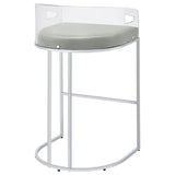 Thermosolis Clear Acrylic Bar Chair Chrome (Set of 2) | King | Grey | 183406