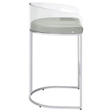 Thermosolis Clear Acrylic Bar Chair Chrome (Set of 2) | King | Grey | 183406