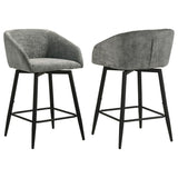 Rainer Fabric Upholstered Swivel Counter Height Chair Charcoal (Set of 2) | Grey | Charcoal / Matte Black | 190139CHR