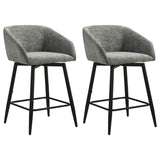 Rainer Fabric Upholstered Swivel Counter Height Chair Charcoal (Set of 2) | Grey | Charcoal | 190139CHR
