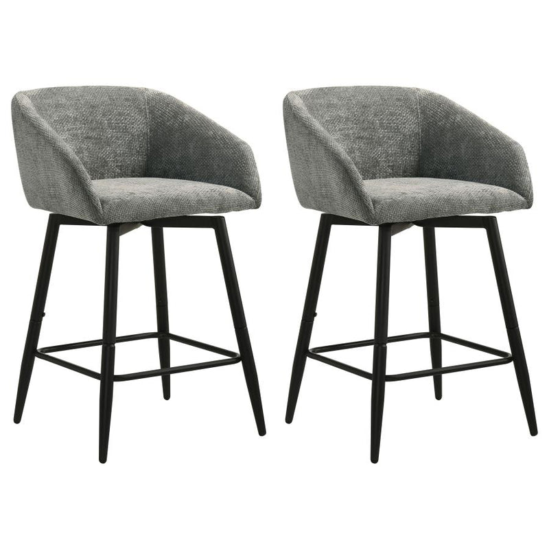 Rainer Fabric Upholstered Swivel Counter Height Chair Charcoal (Set of 2)