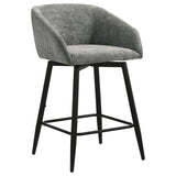 Rainer Fabric Upholstered Swivel Counter Height Chair Charcoal (Set of 2) | Grey | Charcoal / Matte Black | 190139CHR