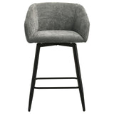 Rainer Fabric Upholstered Swivel Counter Height Chair Charcoal (Set of 2) | Grey | Charcoal / Matte Black | 190139CHR