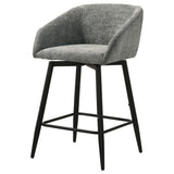 Rainer Fabric Upholstered Swivel Counter Height Chair Charcoal (Set of 2) | Grey | Charcoal / Matte Black | 190139CHR