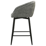 Rainer Fabric Upholstered Swivel Counter Height Chair Charcoal (Set of 2) | Grey | Charcoal / Matte Black | 190139CHR