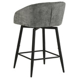 Rainer Fabric Upholstered Swivel Counter Height Chair Charcoal (Set of 2) | Grey | Charcoal / Matte Black | 190139CHR